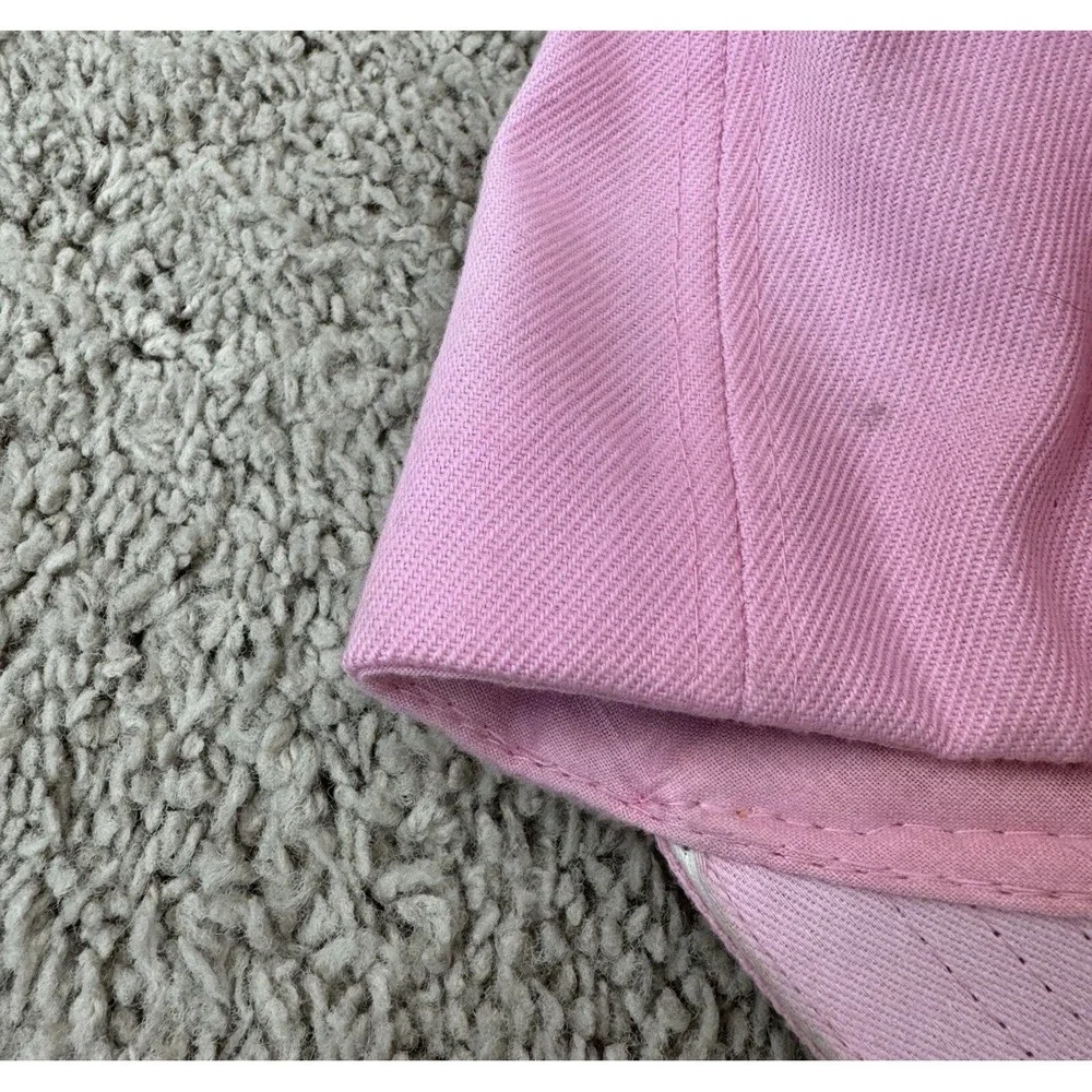 Jersey Girl Hat Womens Pink Embroidered Script Adjustable Strapback Baseball Cap